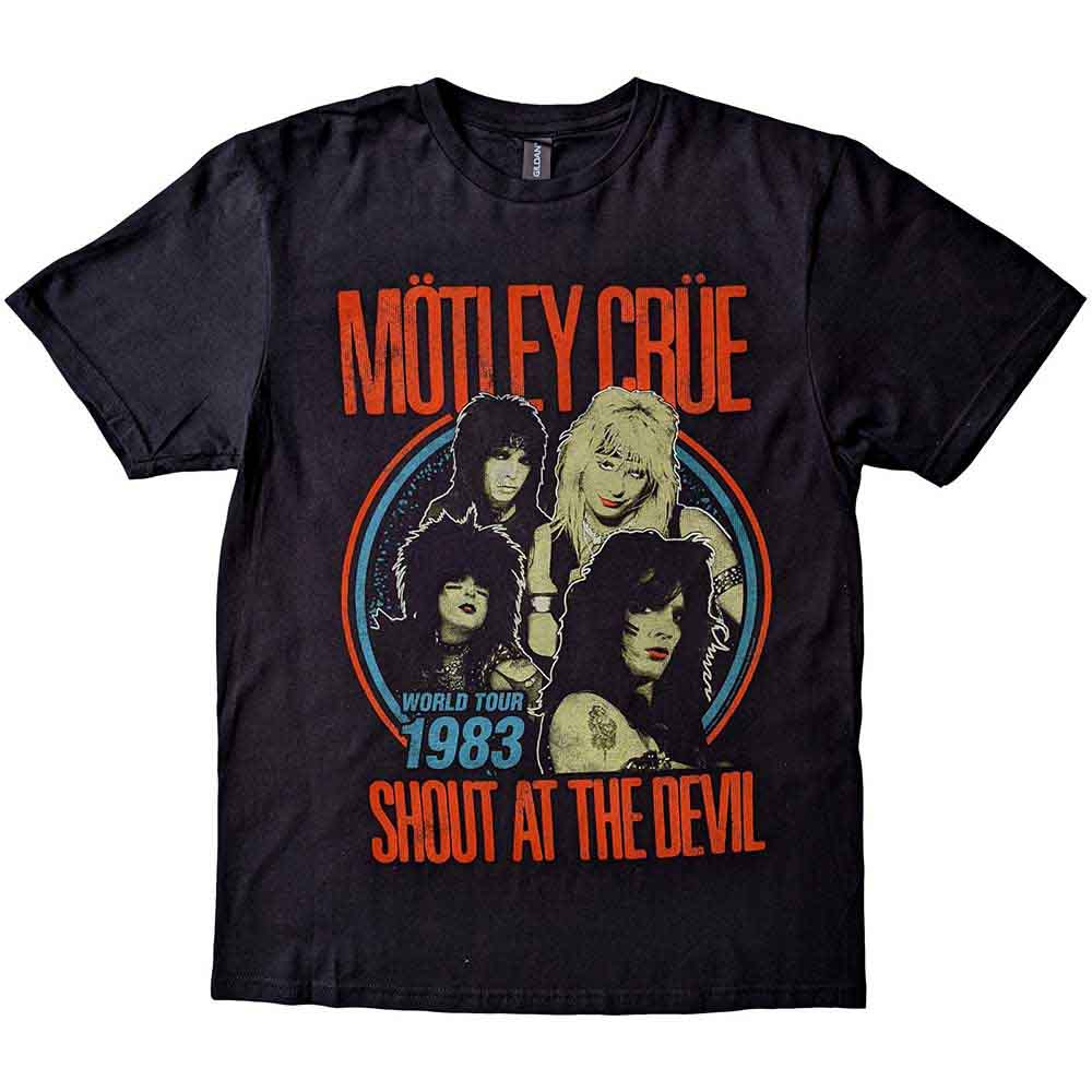 Motley Crue Vintage World Tour Devil Mens T Shirt