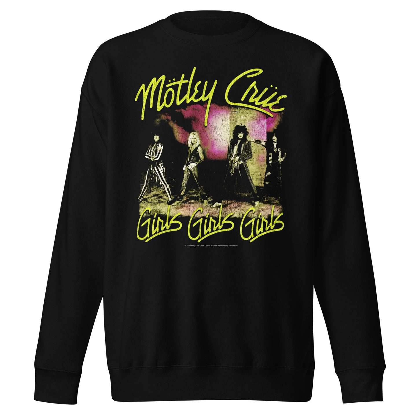 Motley Crue - Yellow Girls Jumbo Print Sweatshirt