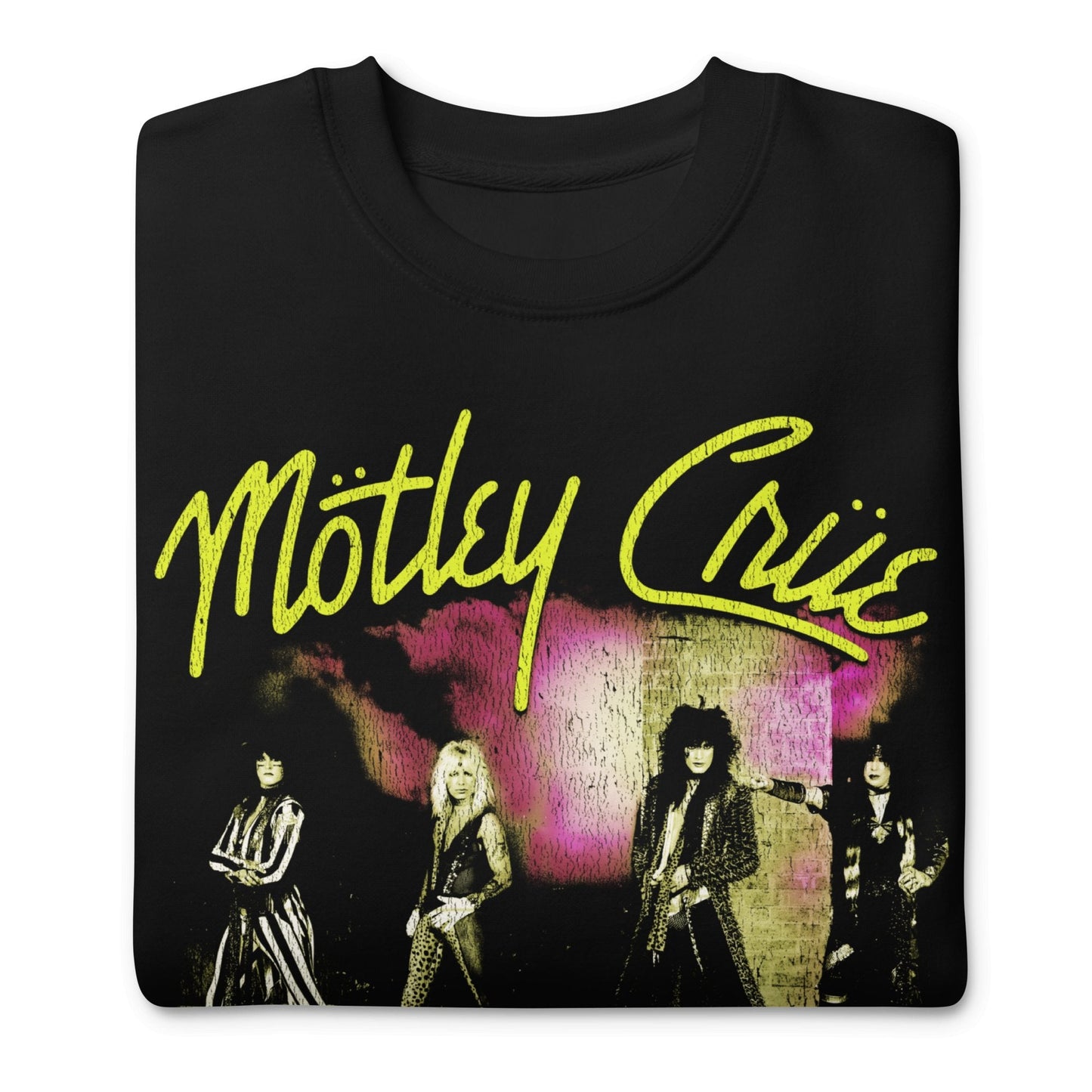 Motley Crue - Yellow Girls Jumbo Print Crewneck Sweatshirt