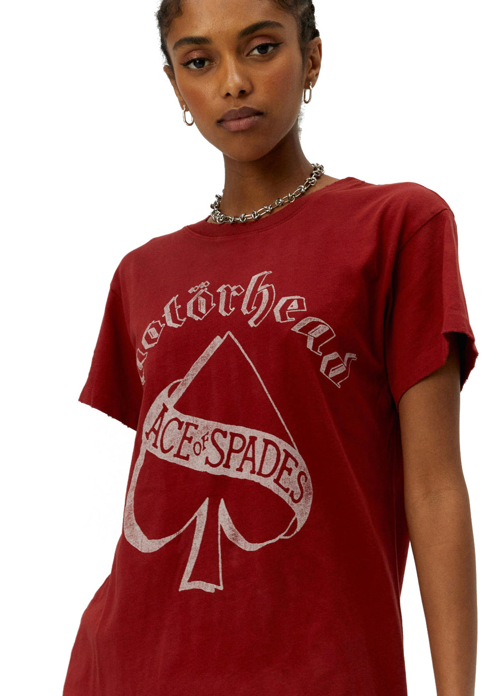 Motörhead Ace of Spades Vintage Band Tee Womens T Shirt Red