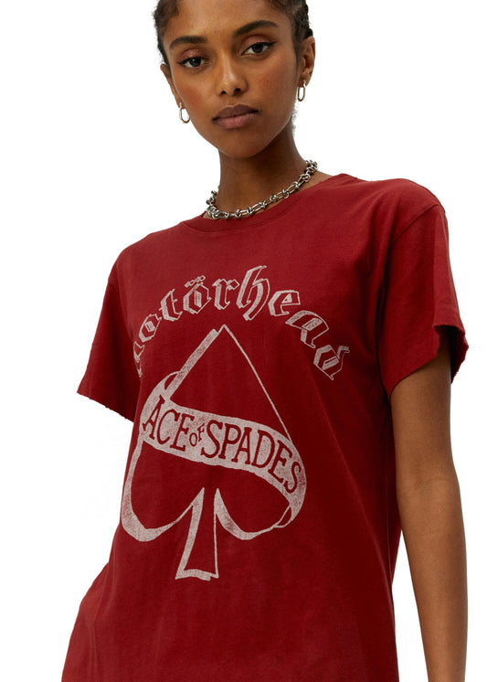 Motörhead Ace of Spades Vintage Band Tee Womens T Shirt Red