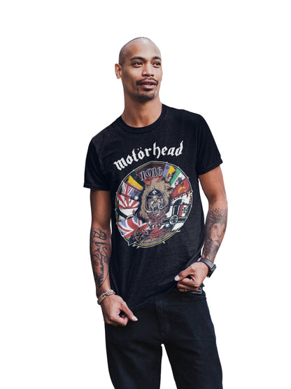Motorhead - Vintage 1916 Jumbo Print T Shirt Black
