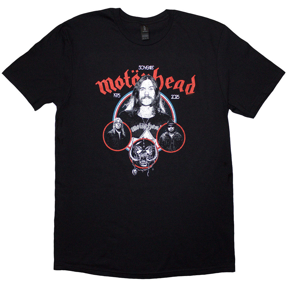 Motörhead 50 Years Band Circles Mens T Shirt