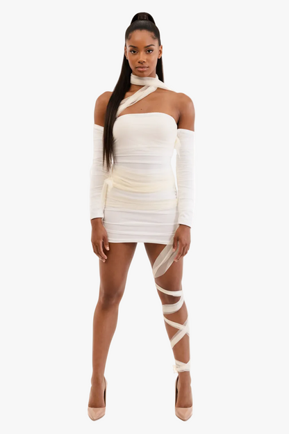 Crypt Doll Mummy Womens Halloween Costume White