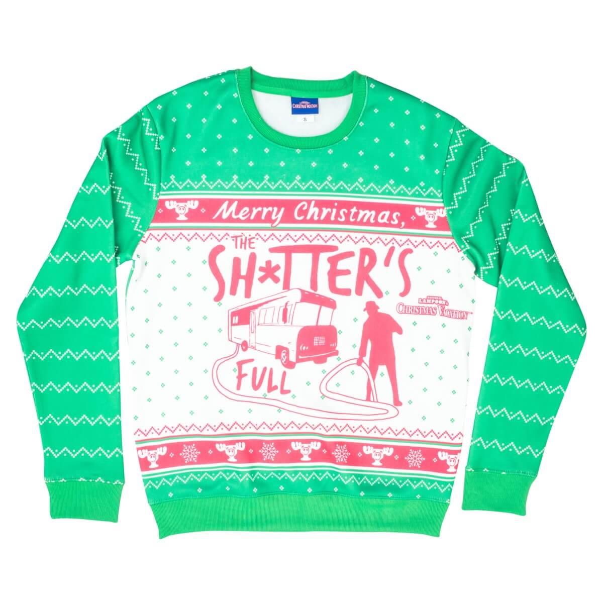 National Lampoons Christmas Vacation Bathroom's All Full Full Ugly Christmas Sweater