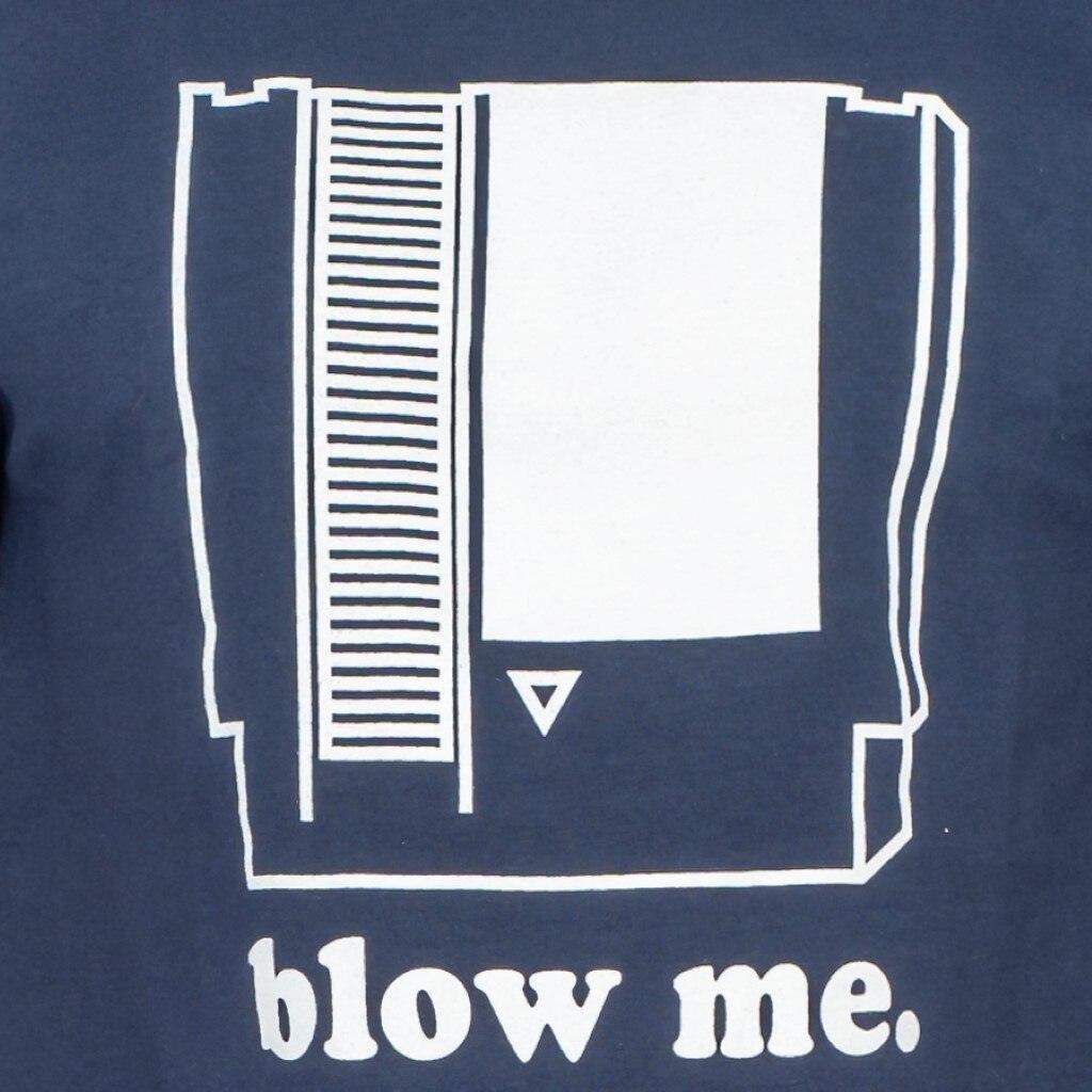 Nintendo Blow Me Navy Adult T Shirt