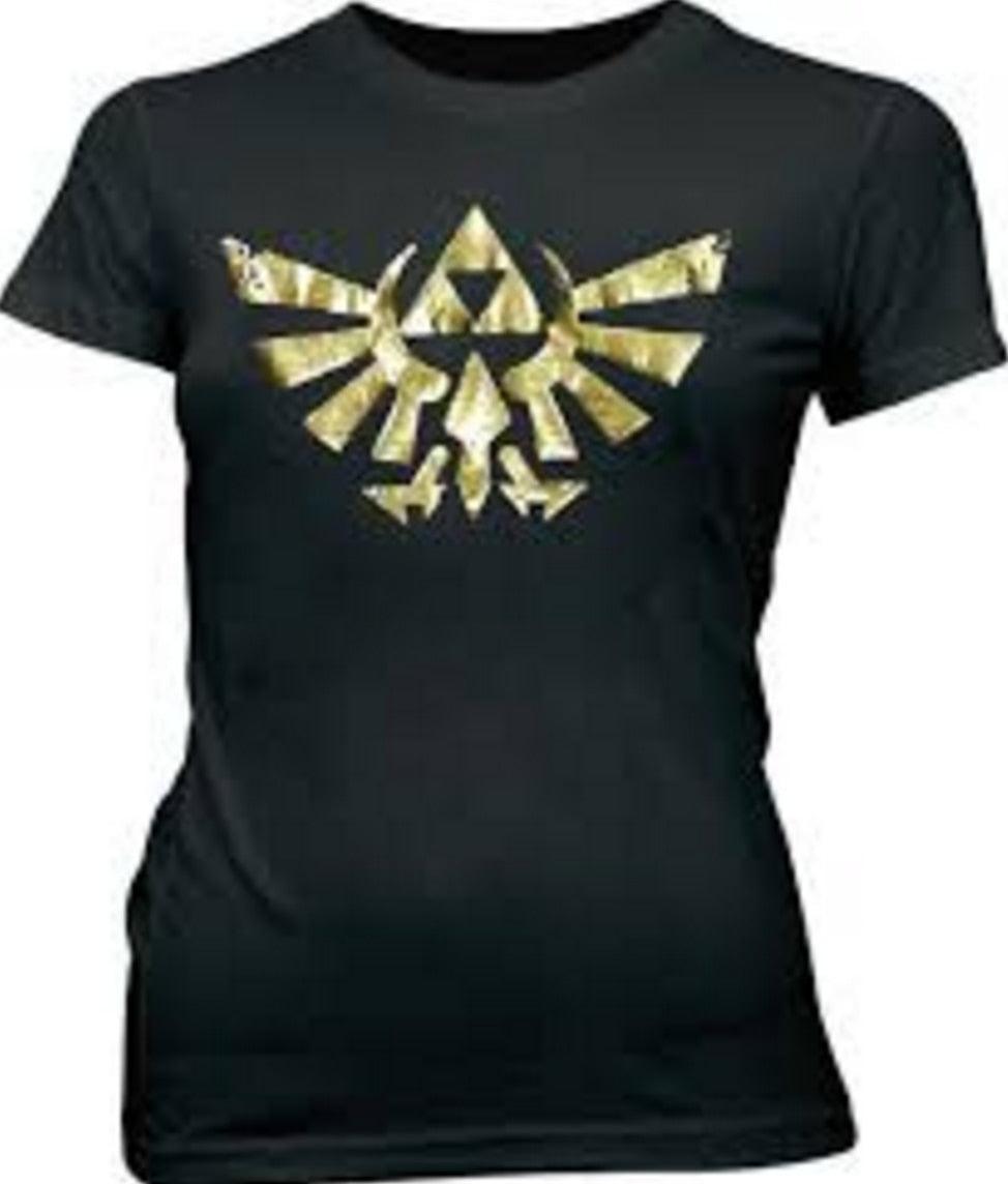 Nintendo Legend of Zelda Gold Foil Triforce Logo T Shirt