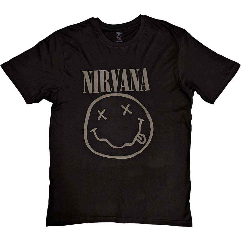 Nirvana Black Happy Face Mens T Shirt