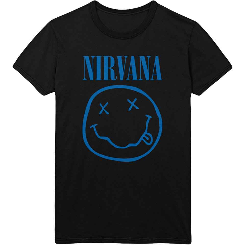 Nirvana Blue Happy Face Mens T Shirt