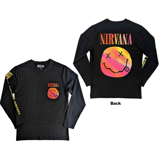 Nirvana Gradient Happy Face Long Sleeve Shirt