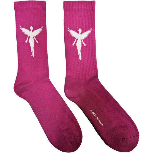 Nirvana In Utero White Angel Socks Pink