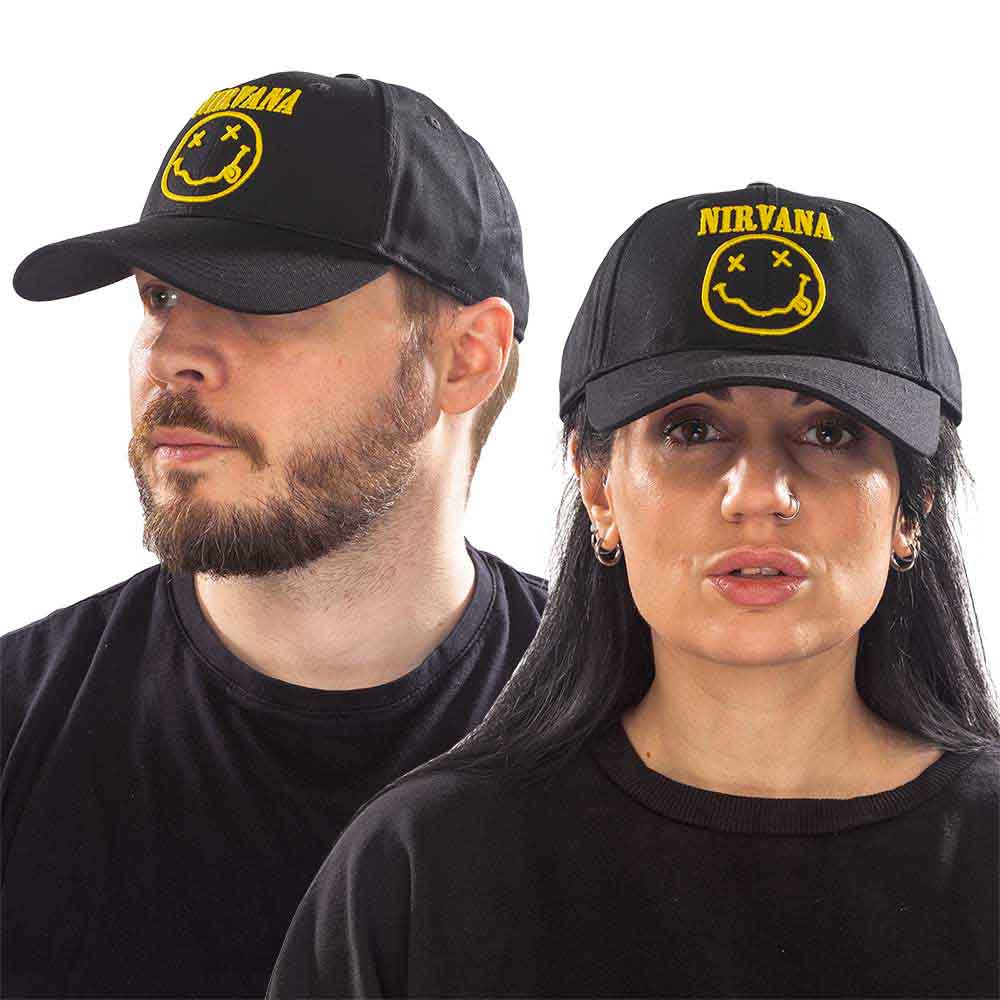 Nirvana Logo & Happy Face Hat Black