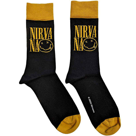 Nirvana Logo Stacked Socks Black
