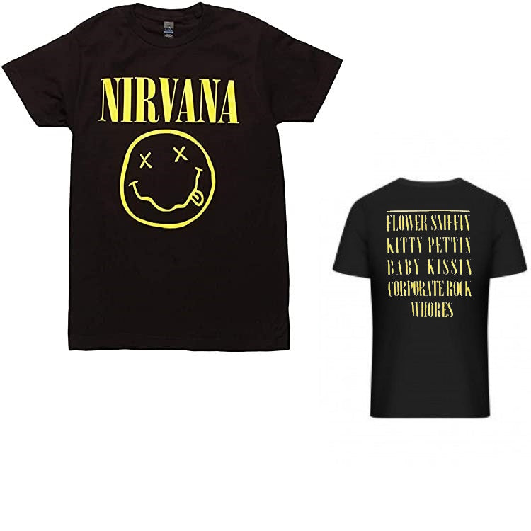 Nirvana Smiley Face Mens T Shirt Black