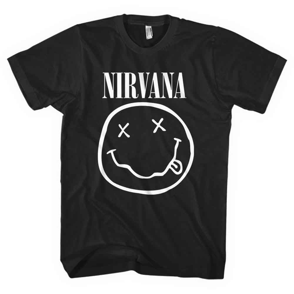 Nirvana White Happy Face Mens T Shirt