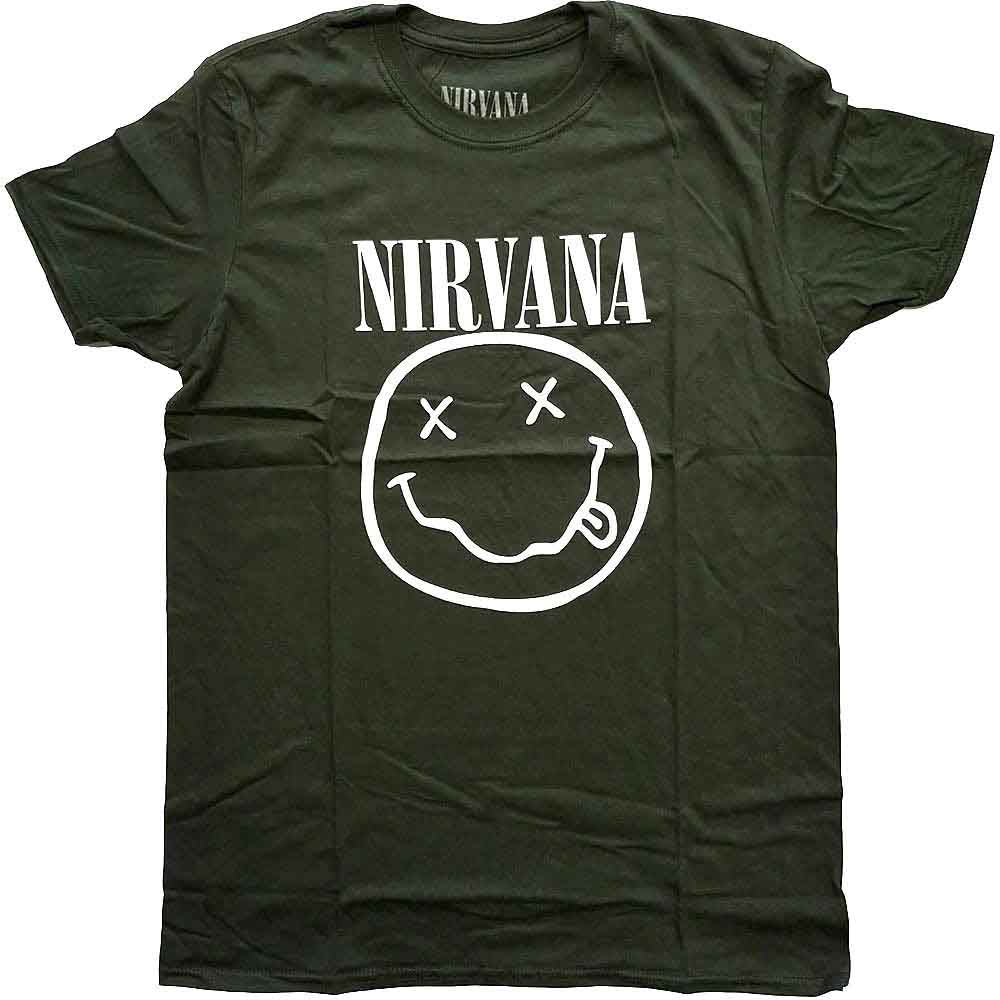 Nirvana White Happy Face Mens T Shirt