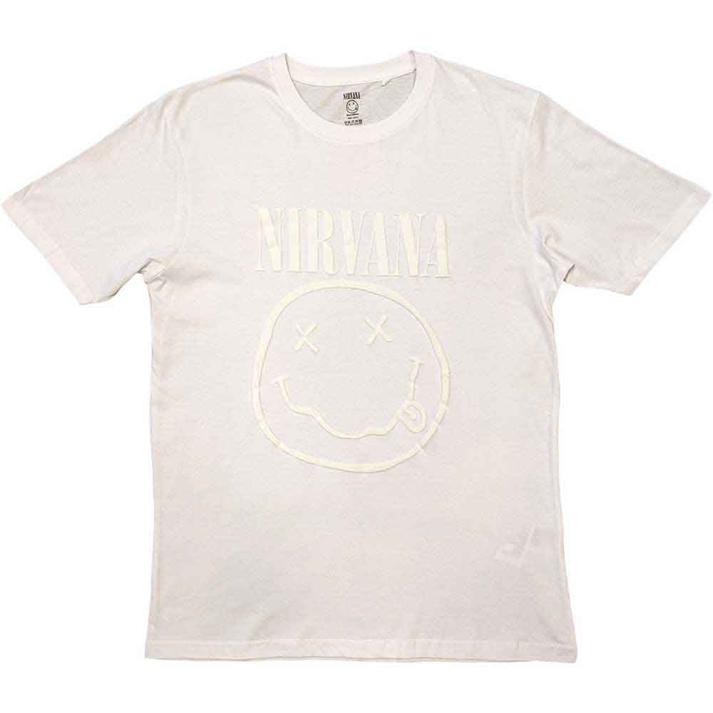 Nirvana White Happy Face Mens T Shirt