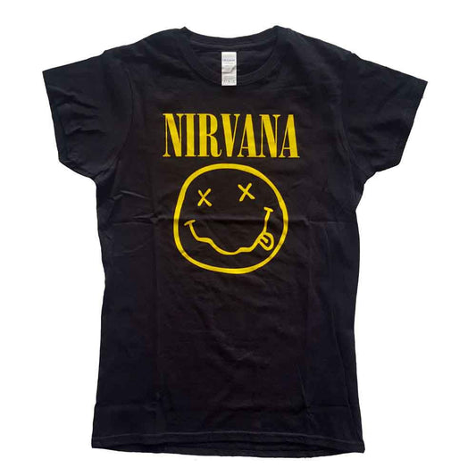 Nirvana Yellow Happy Face Womens T Shirt