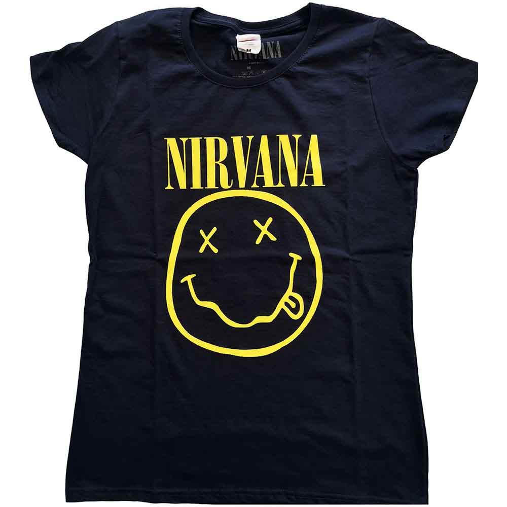Nirvana Yellow Happy Face Womens T Shirt
