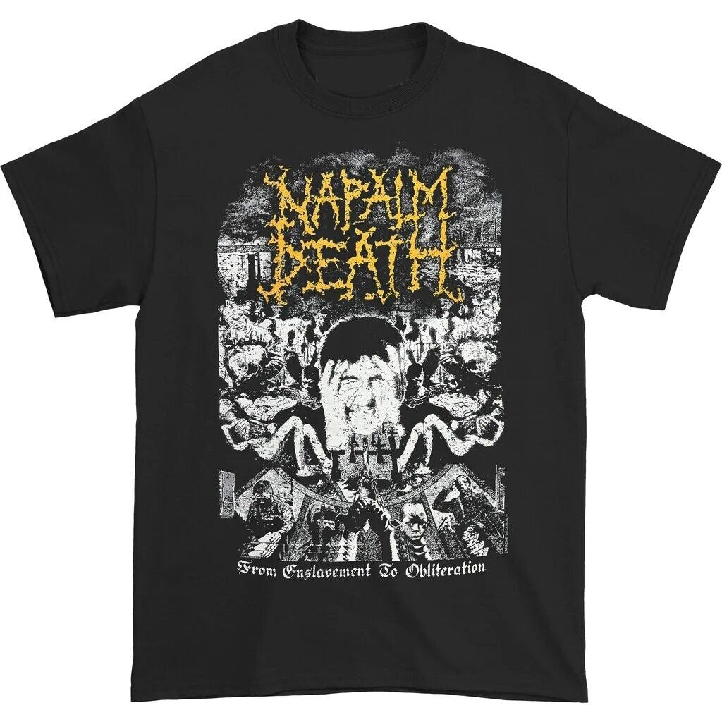 Napalm Death From Enslavement To Obliteration FETO Official Mens T Shirt Black