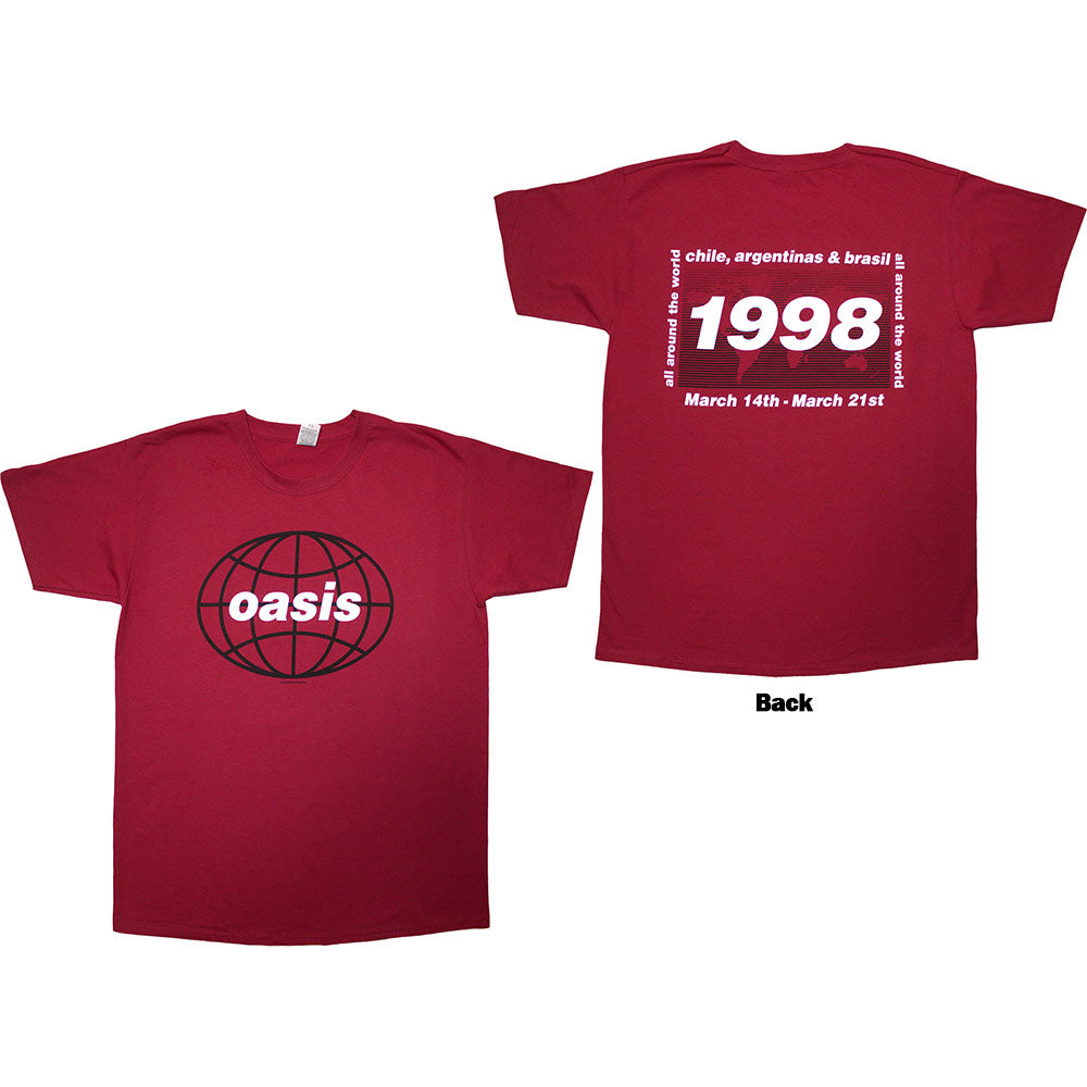Oasis 1998 World Tour - South America Mens T Shirt