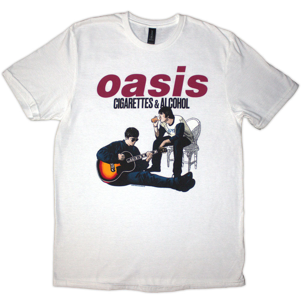 Oasis Cigarettes & Alcohol Illustration Mens T Shirt