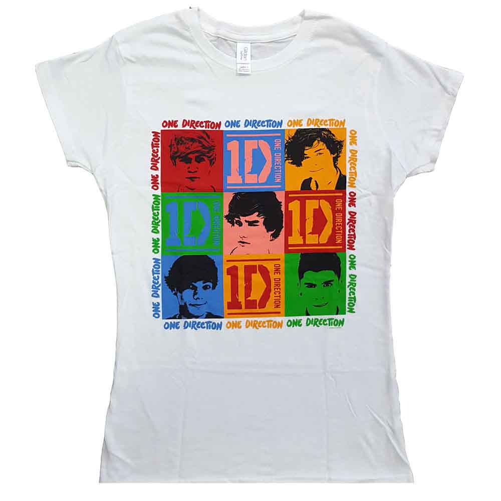 One Direction 9 Squares Womens T Shirt