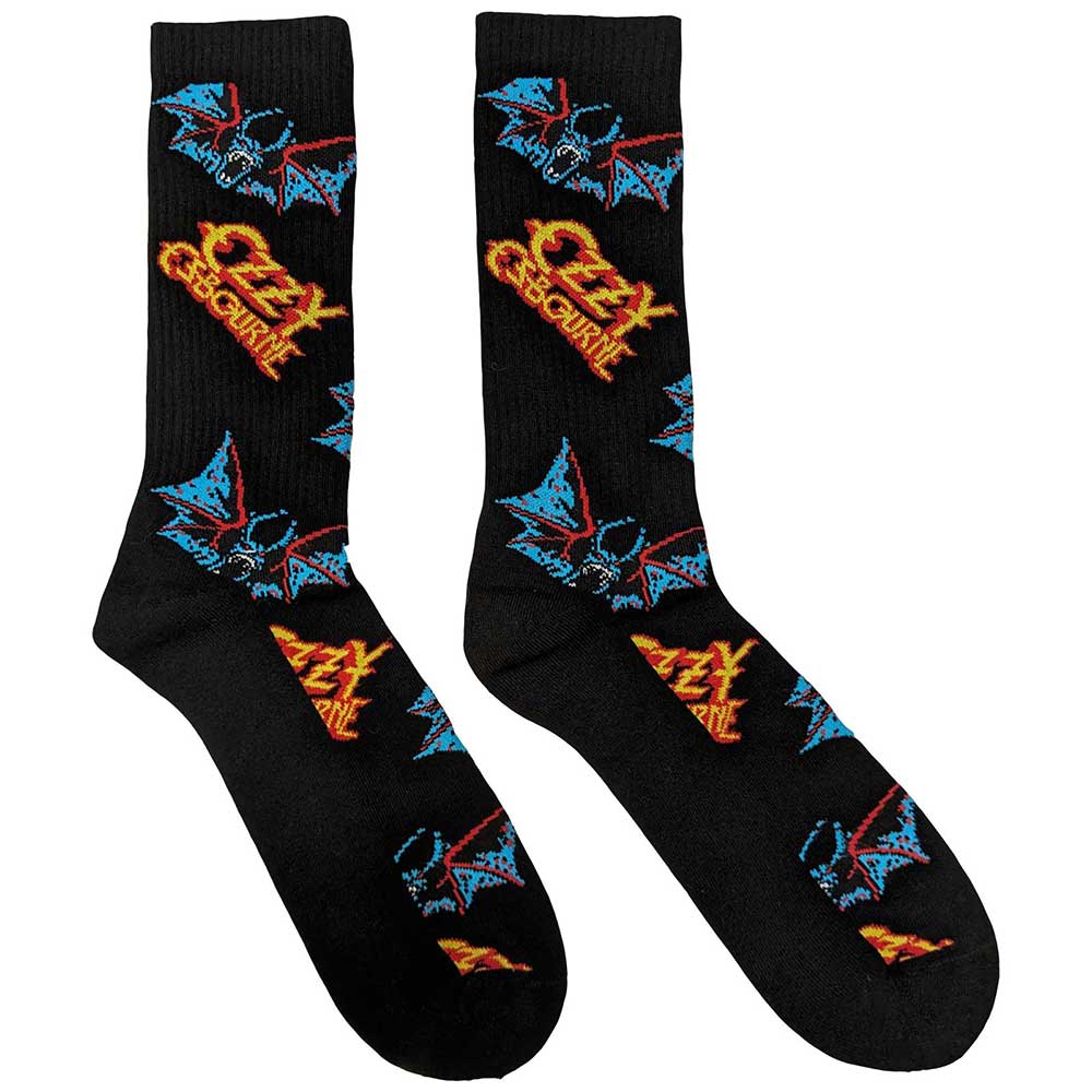 Ozzy Osbourne Logos & Bats Socks Black