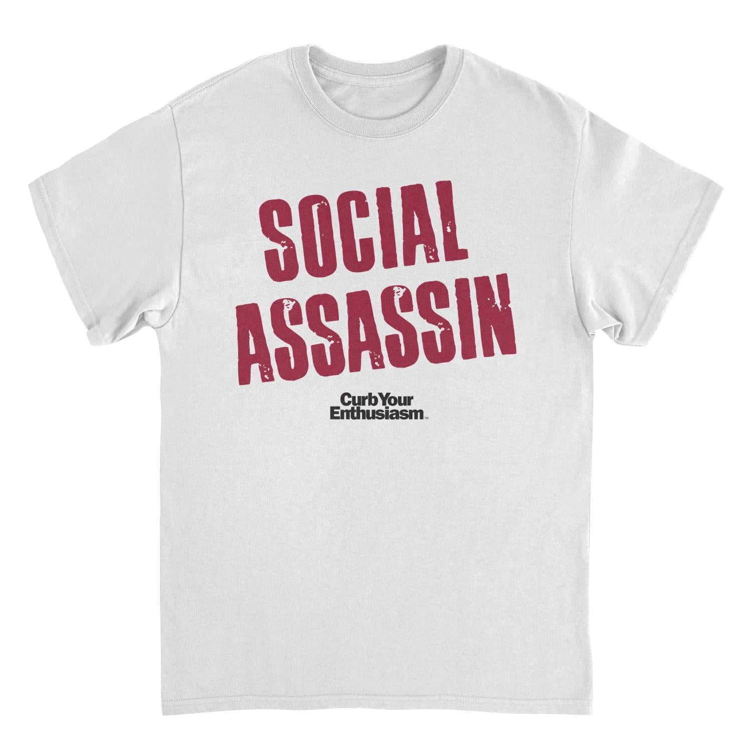 Curb Your Enthusiasm Social Assassin White Mens T Shirt