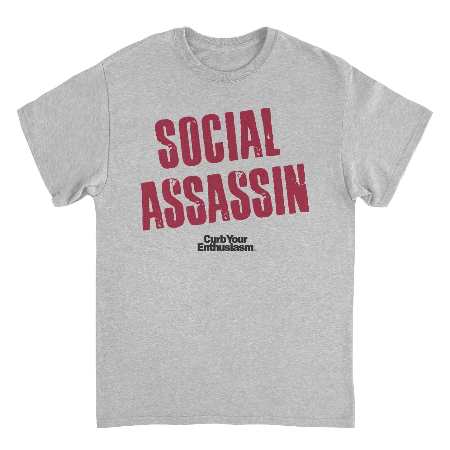 Curb Your Enthusiasm Social Assassin Sport Gray Mens T Shirt