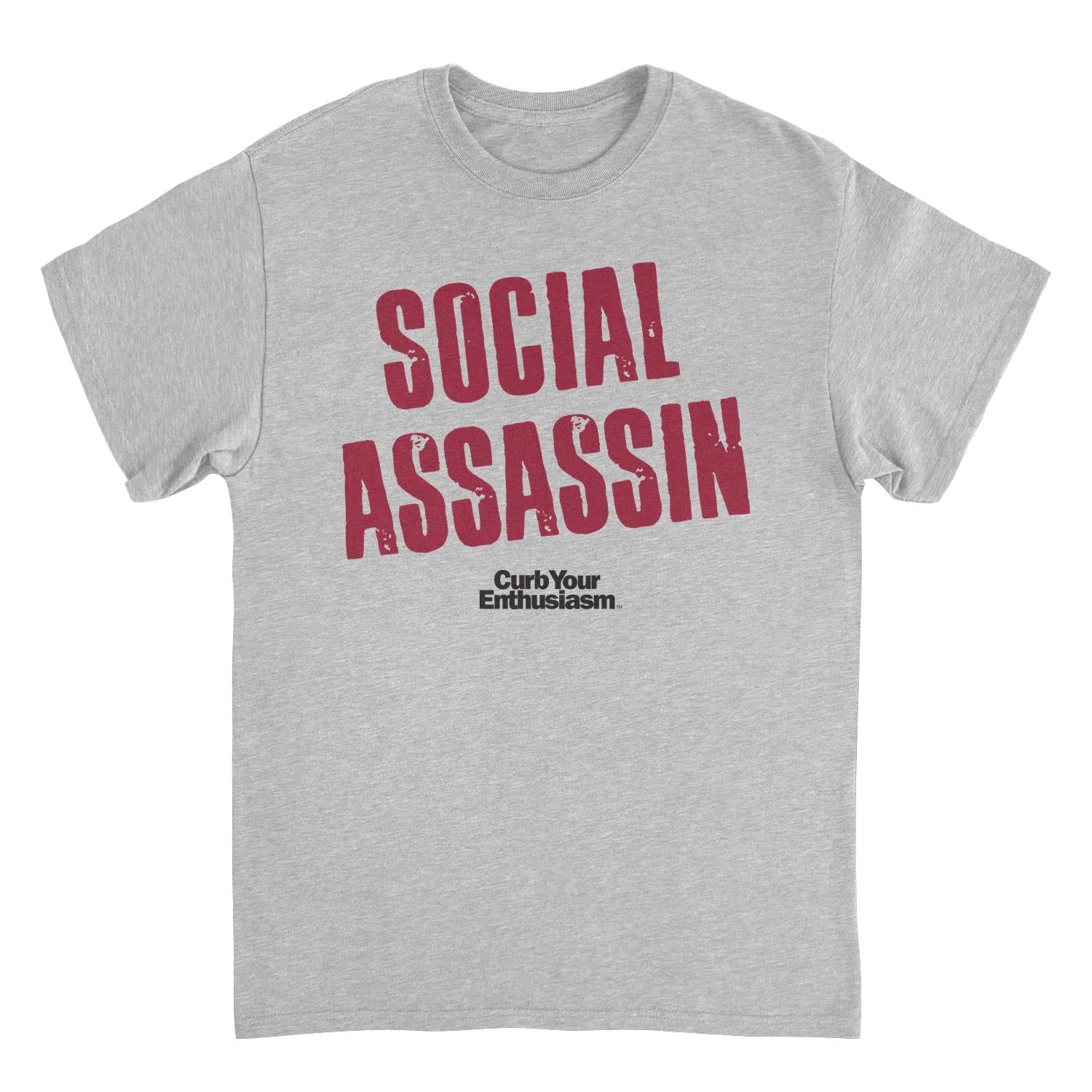 Curb Your Enthusiasm Social Assassin Sport Gray Mens T Shirt