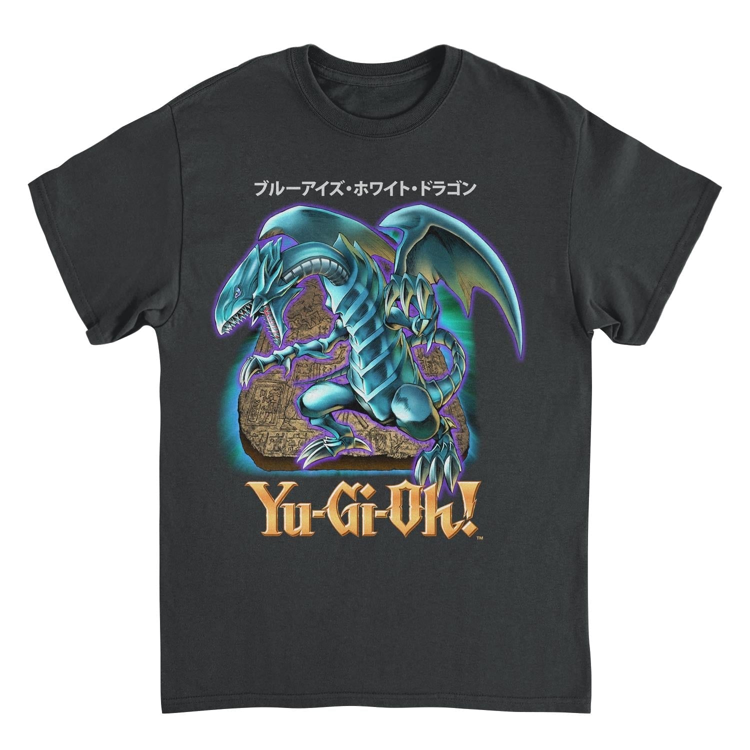 Yu-Gi-Oh Blue Eyes Dragon Black Mens T Shirt