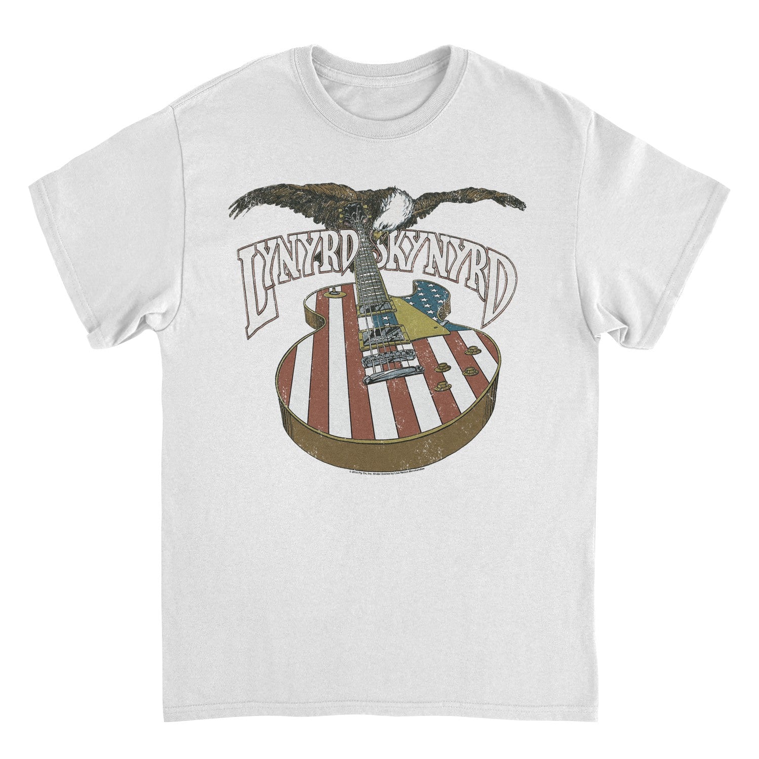 Lynyrd Skynyrd American Guitar And Eagle White Mens T Shirt