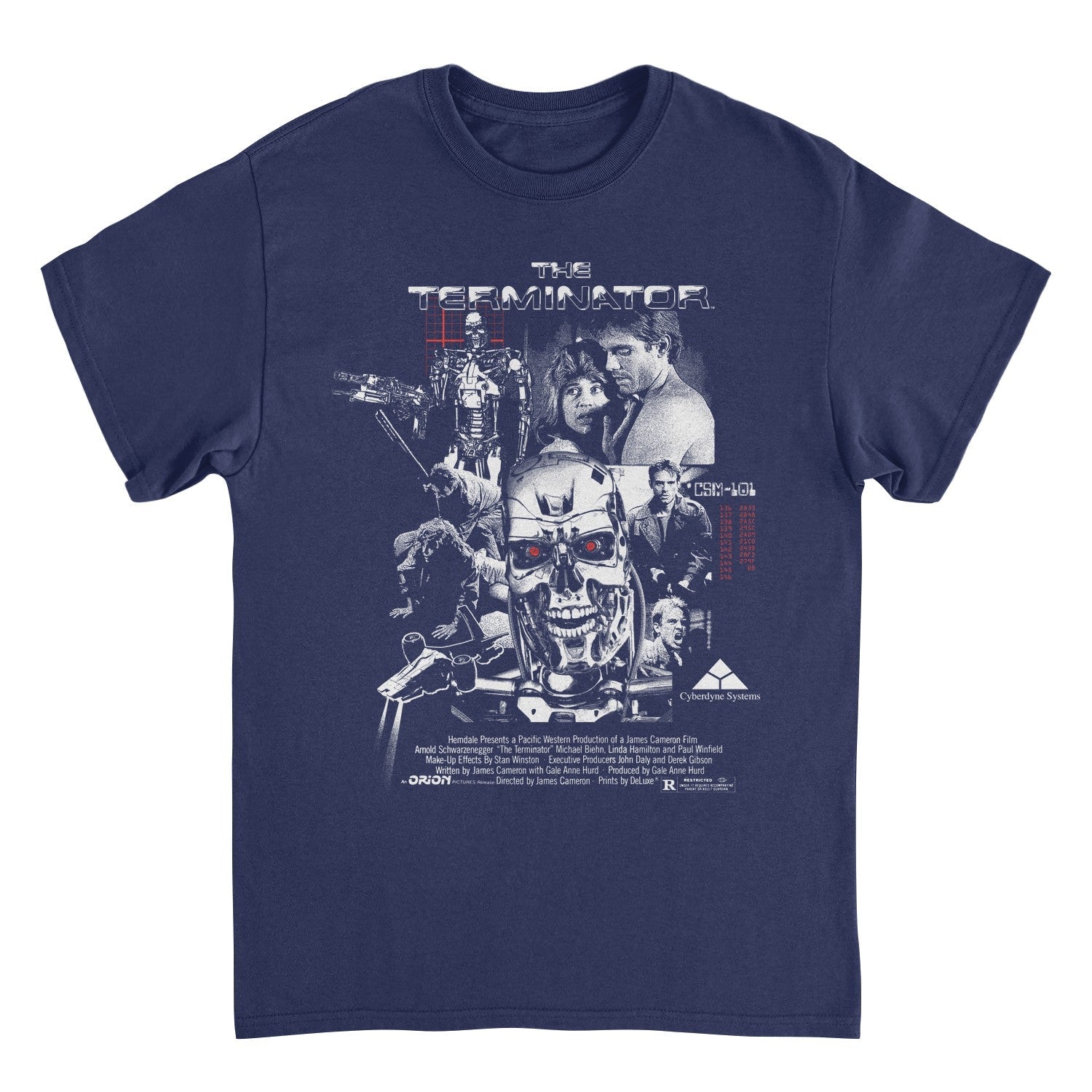 Terminator Movie Collage Mens T Shirt Navy Blue