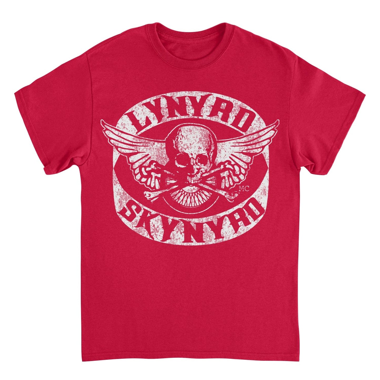 Lynyrd Skynyrd Skull White Mens T Shirt Red