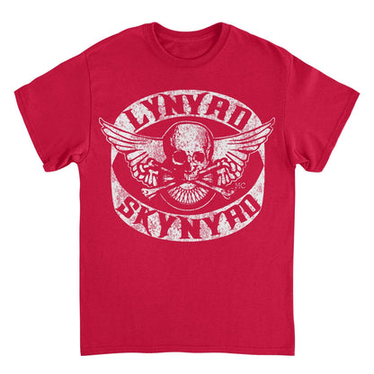 Lynyrd Skynyrd Skull White Mens T Shirt Red