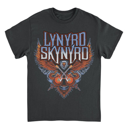 Lynyrd Skynyrd Eagle Guitar Mens T Shirt Black