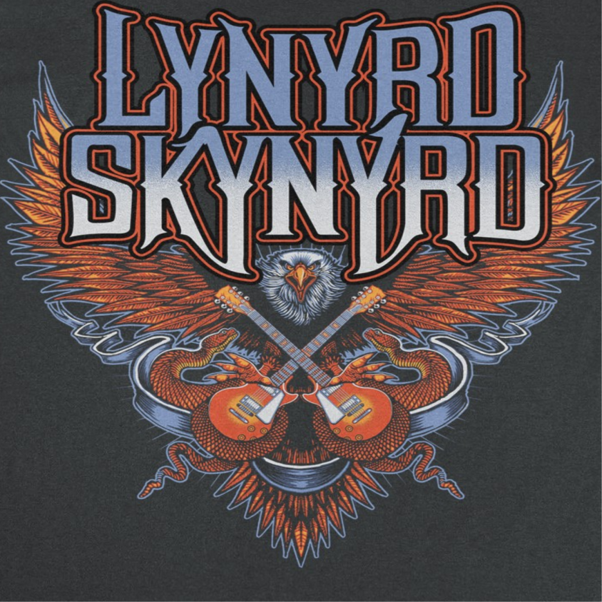 Lynyrd Skynyrd Eagle Guitar Mens T Shirt Black