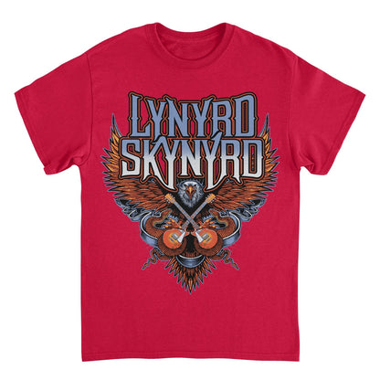 Lynyrd Skynyrd Eagle Guitar Mens T Shirt Red