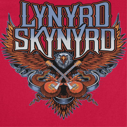 Lynyrd Skynyrd Eagle Guitar Mens T Shirt Red