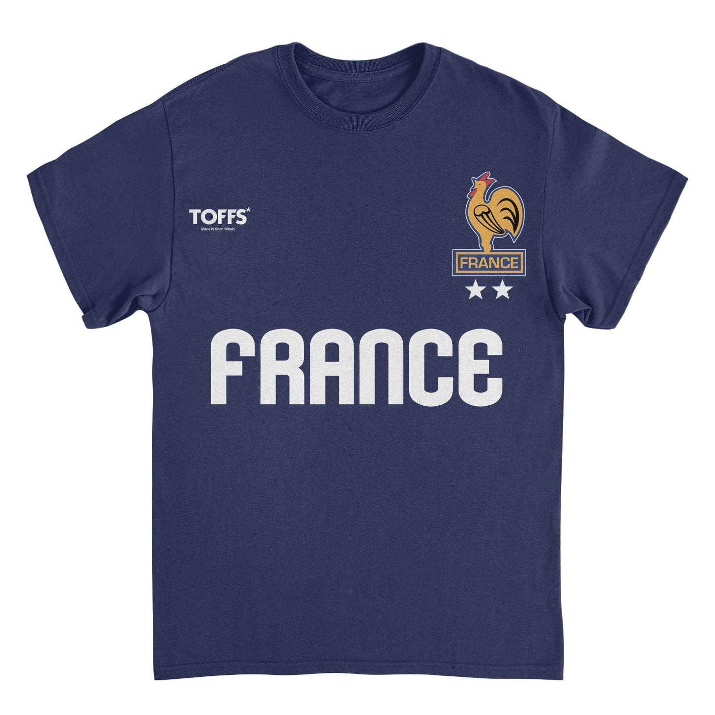 Toffs Retro Soccer Futbol France Mens T Shirt Navy Blue