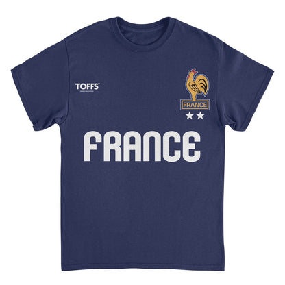Toffs Retro Soccer Futbol France Mens T Shirt Navy Blue