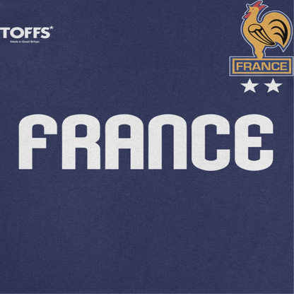 Toffs Retro Soccer Futbol France Mens T Shirt Navy Blue