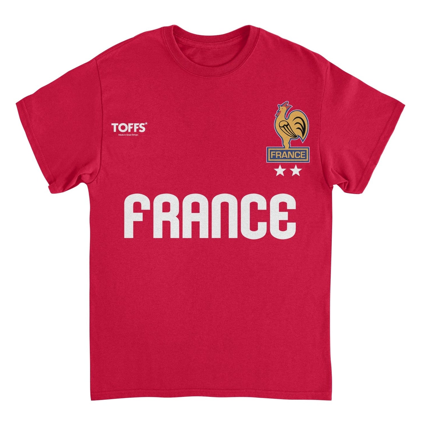 Toffs Retro Soccer Futbol France Mens T Shirt Red