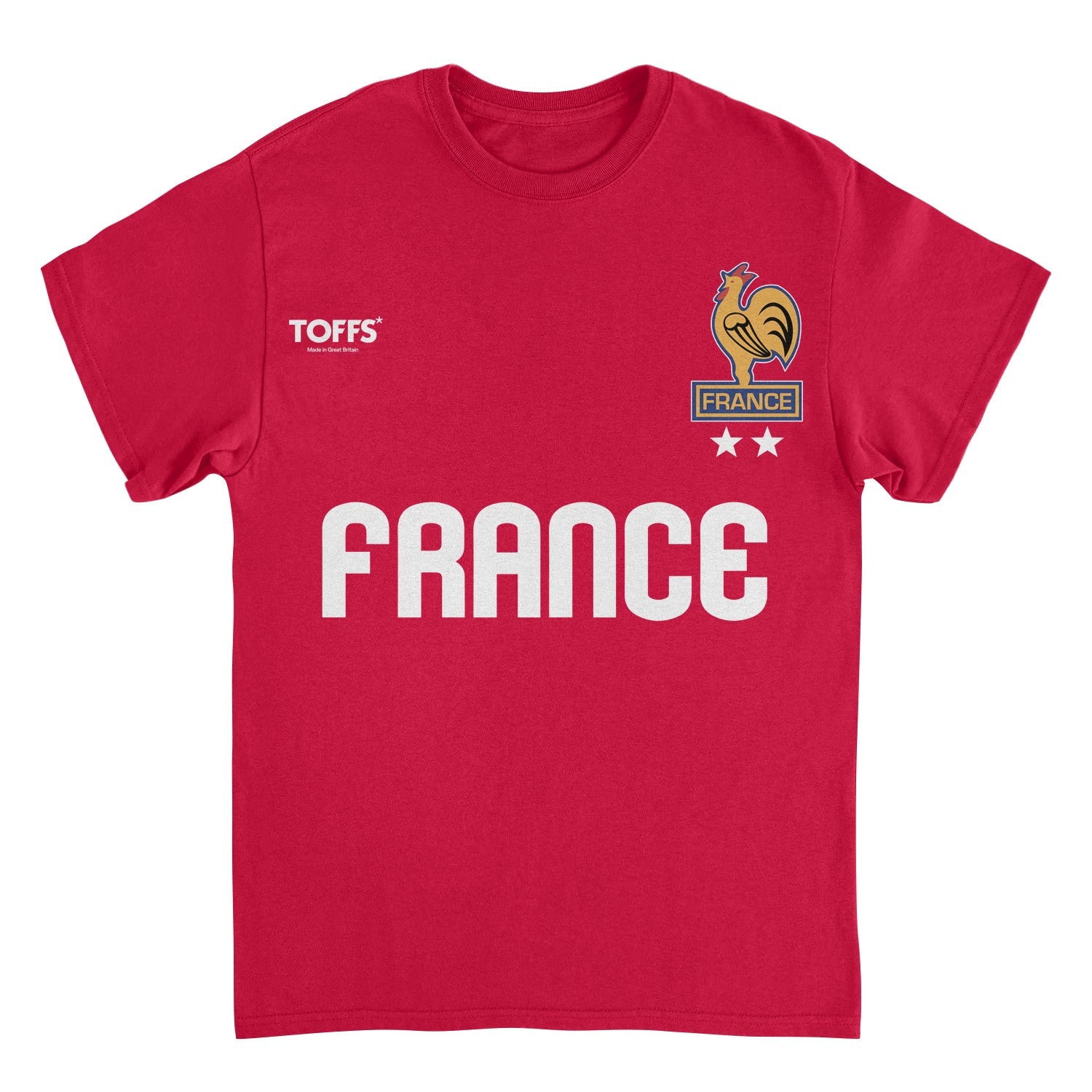 Toffs Retro Soccer Futbol France Mens T Shirt Red