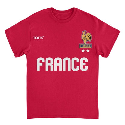 Toffs Retro Soccer Futbol France Mens T Shirt Red