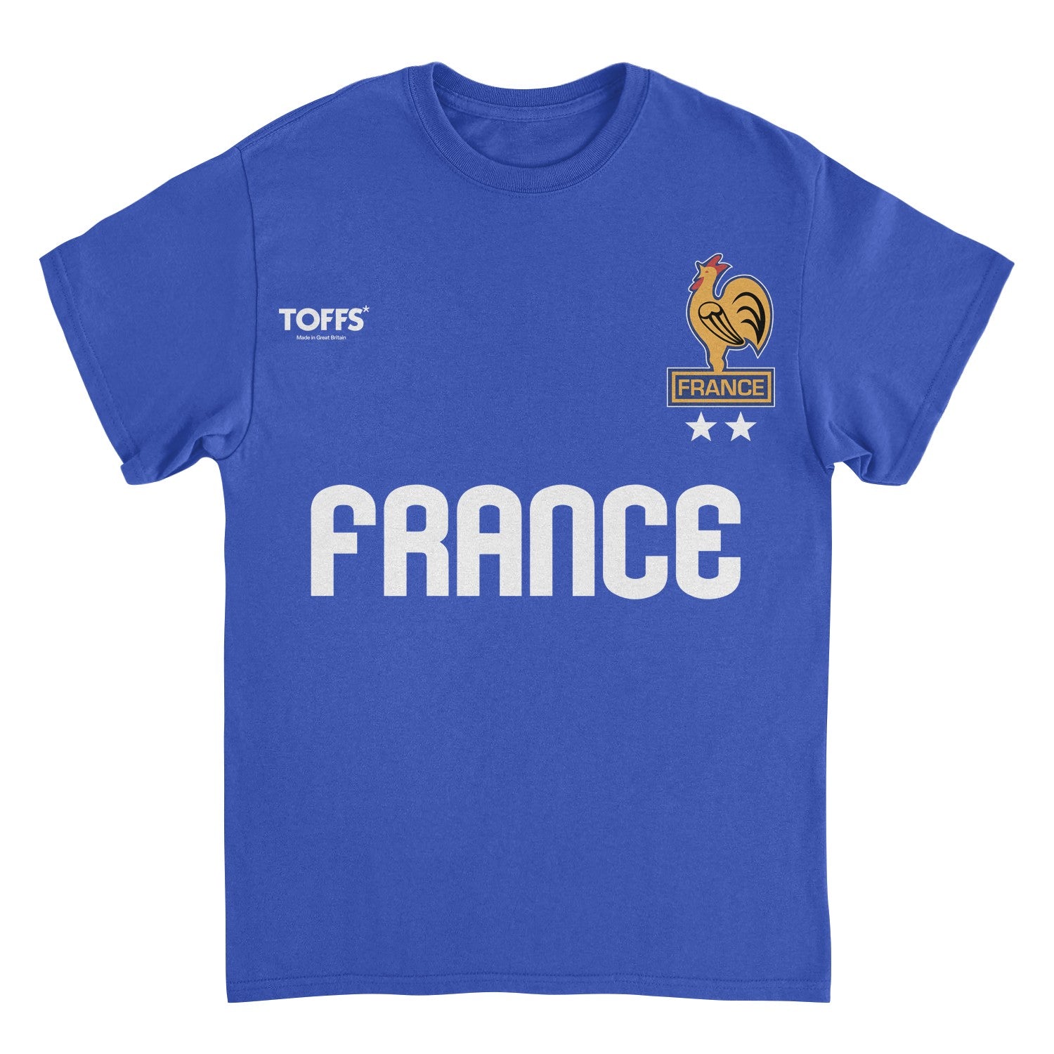 Toffs Retro Soccer Futbol France Mens T Shirt Royal Blue
