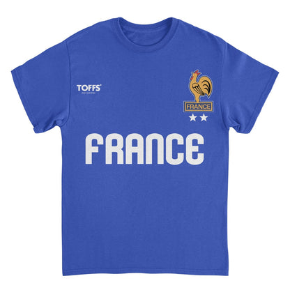 Toffs Retro Soccer Futbol France Mens T Shirt Royal Blue