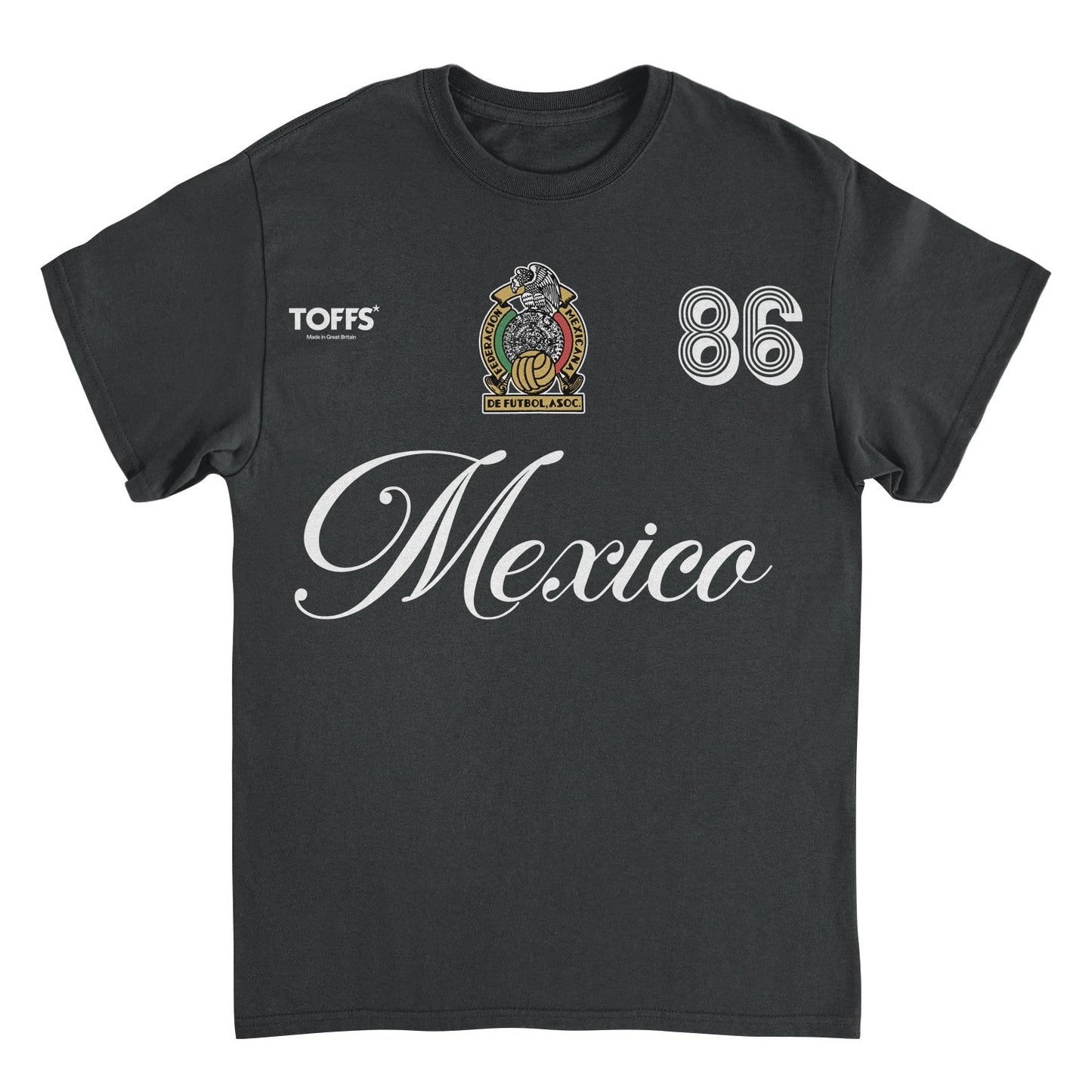 Toffs Retro Soccer Futbol Mexico Mens T Shirt Black