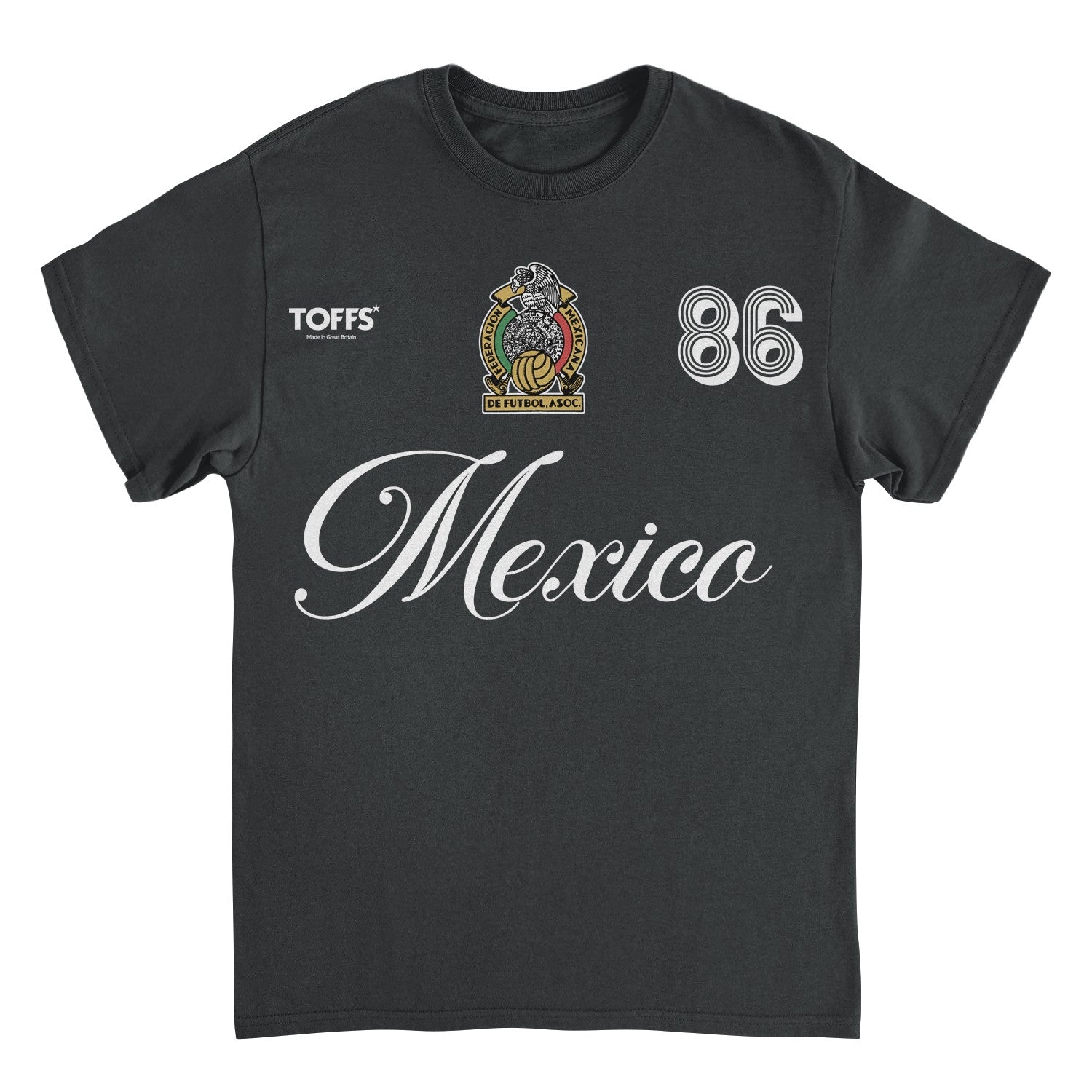 Toffs Retro Soccer Futbol Mexico Mens T Shirt Black